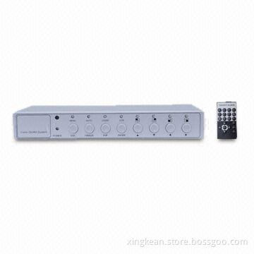 Mini CCTV 4CH PIP Color Quad Processor/Splitter with Remote Control